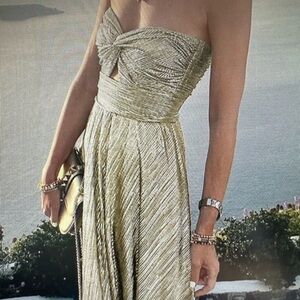 Lilipretty shimmer please off shoulder maxi dress